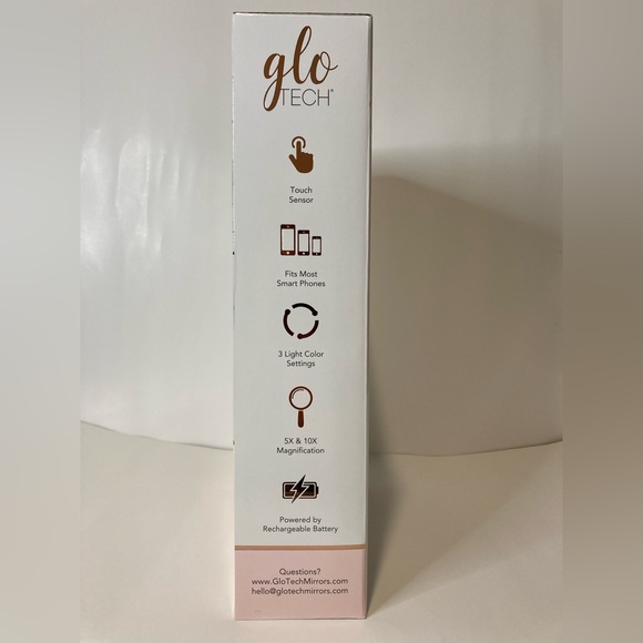 GloTech Portable Beauty LED Travel Mirror with Makeup Mat Cover Touch Sensor - Picture 7 of 7